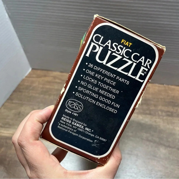 Vintage 1976 Reiss Classic Car Puzzle Yellow Fiat Style #381 New Sealed - Picture 5 of 7